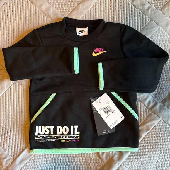 Nike Other - Nike Kids Black Sweatshirt with Neon Accents